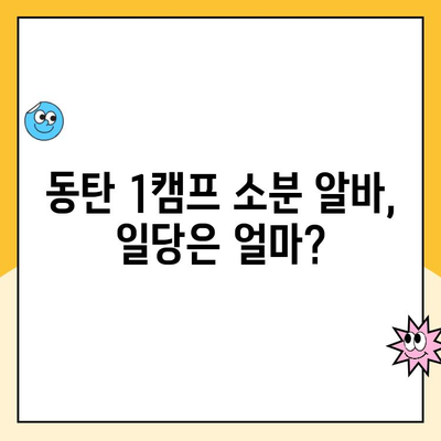 동탄 1캠프 소분 파트 알바, 당일 급여 얼마? | 알바 급여, 시급 정보, 당일 지급