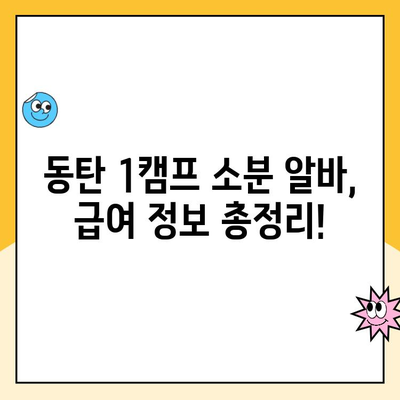 동탄 1캠프 소분 파트 알바, 당일 급여 얼마? | 알바 급여, 시급 정보, 당일 지급