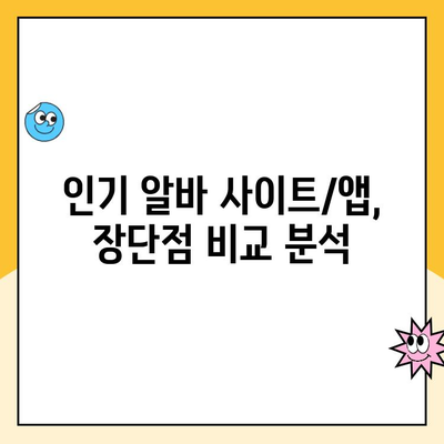 내 동네 알바 찾기 딱! 꿀팁| 인기 알바 구직 사이트/앱 후기 비교 분석 | 지역 알바, 부업, 아르바이트, 추천