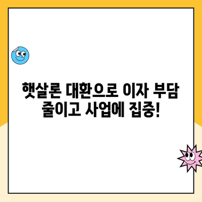 소상공인, 자영업자를 위한 햇살론 대환 대출 후기| 성공적인 대환 경험 공유 | 햇살론, 대환 대출, 후기, 성공 사례, 소상공인 지원