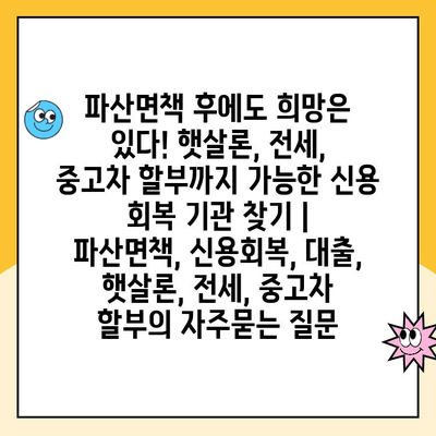 파산면책 후에도 희망은 있다! 햇살론, 전세, 중고차 할부까지 가능한 신용 회복 기관 찾기 | 파산면책, 신용회복, 대출, 햇살론, 전세, 중고차 할부