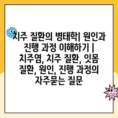 치주 질환의 병태학| 원인과 진행 과정 이해하기 | 치주염, 치주 질환, 잇몸 질환, 원인, 진행 과정