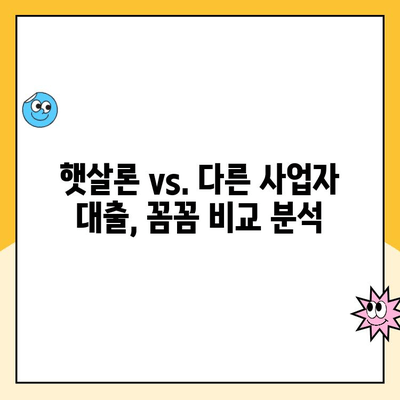 햇살론 사이트 비교 후기| 사업 운영 자금 대출 체험기 | 햇살론, 사업자 대출, 후기, 비교