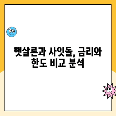 햇살론 사잇돌 대출 비교| 나에게 맞는 최적의 조건 찾기 | 햇살론, 사잇돌, 대출 비교, 금리, 한도, 조건