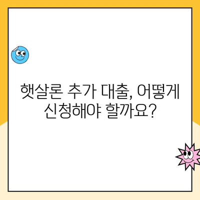 햇살론 신청, 신용점수 & 조건 완벽 가이드 | 추가 대출 신청 방법, 성공 전략