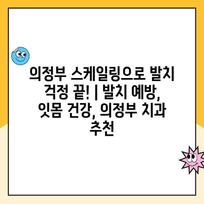 의정부 스케일링으로 발치 걱정 끝! | 발치 예방, 잇몸 건강, 의정부 치과 추천