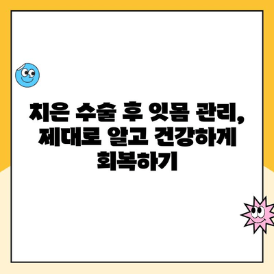 치은 수술 후 잇몸 염증, 이렇게 관리하세요! 건강한 회복 위한 핵심 가이드 | 치은 수술, 잇몸 염증, 회복 관리, 팁