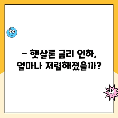 햇살론 대출 금리 인하| 낮은 금리로 숨통 트세요! | 햇살론, 금리 감소, 대출, 저금리 대출, 서민금융