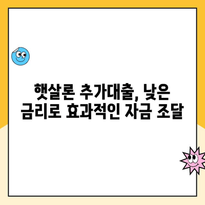 햇살론 주택담보 대출 추가 대출| 안정적인 자금 조달 방법 | 햇살론, 주택담보대출, 추가대출, 자금조달, 금융, 대출