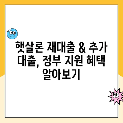 햇살론 재대출 & 추가 대출 신청 완벽 가이드 | 정부 지원, 신청 자격, 서류, 절차