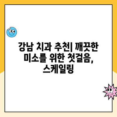 강남 치과 추천| 스케일링부터 시작하는 꼼꼼한 구강 관리 | 강남 치과, 스케일링, 구강 관리, 치아 건강, 추천