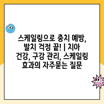 스케일링으로 충치 예방, 발치 걱정 끝! | 치아 건강, 구강 관리, 스케일링 효과