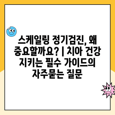 스케일링 정기검진, 왜 중요할까요? | 치아 건강 지키는 필수 가이드