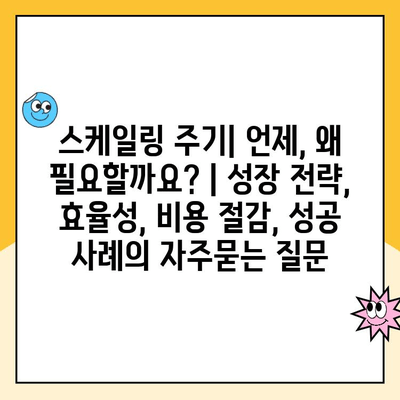 스케일링 주기| 언제, 왜 필요할까요? | 성장 전략, 효율성, 비용 절감, 성공 사례