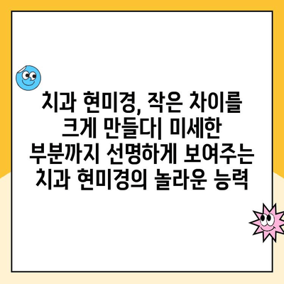 치과 현미경| 현대 치과 진료의 혁신 | 치과 현미경, 치과 진료, 의료 기술, 정밀 진료