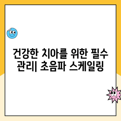 치석 제거의 핵심, 초음파 스케일링| 사전 예방으로 건강한 치아를 지키세요 | 치석, 치주염 예방, 구강 건강