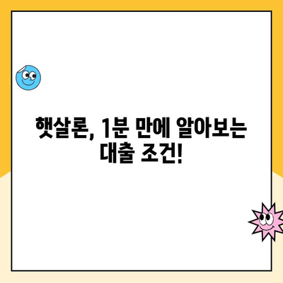 신용점수 낮아도 OK! 햇살론 1분 완벽 이해 | 신용대출, 저신용자 대출, 서민금융