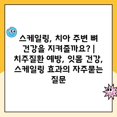 스케일링, 치아 주변 뼈 건강을 지켜줄까요? | 치주질환 예방, 잇몸 건강, 스케일링 효과