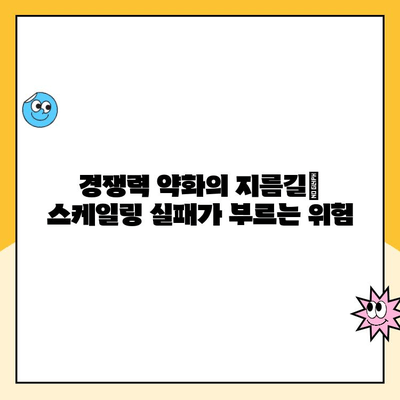 스케일링 실패의 치명적인 결과| 성장의 꿈을 꺾는 5가지 위험 | 시스템 확장, 성능 저하, 비용 증가, 경쟁력 약화