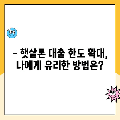 햇살론 대납 후 추가 대출 가능할까요? 한도 확대 정보 총정리 | 햇살론, 대납, 추가대출, 한도, 정보