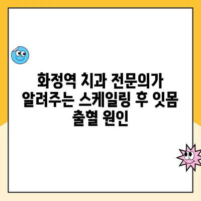 스케일링 후 잇몸에서 피가 나는 이유| 화정역 치과 전문의가 알려주는 원인과 해결책 | 잇몸 출혈, 스케일링 후 관리, 치주 질환