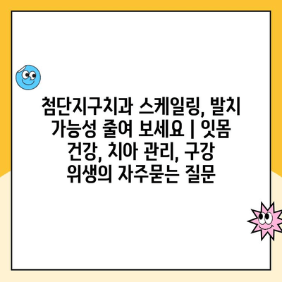 첨단지구치과 스케일링, 발치 가능성 줄여 보세요 | 잇몸 건강, 치아 관리, 구강 위생