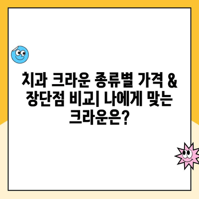 치과 크라운 종류별 가격 & 장단점 비교| 나에게 맞는 크라운은? | 치과, 임플란트, 치아, 보철, 비용