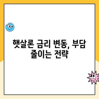 햇살론 대출 금리 변동성, 이제는 알고 대처하세요! | 금리 변동 이해, 대응 전략, 성공적인 대출 관리