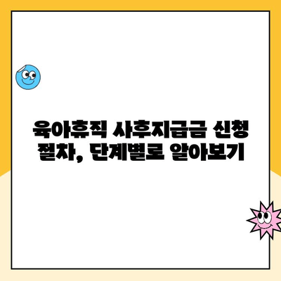 육아휴직 사후지급금 신청 완벽 가이드| 절차, 서류, 지급 기간까지 한번에! | 육아휴직, 사후지급금, 신청 방법, 지급 기간, 서류