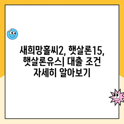 근로자 서민 대출 비교| 새희망홀씨2, 햇살론15, 햇살론유스 |  내게 맞는 대출 찾기 | 금리, 한도, 조건 비교