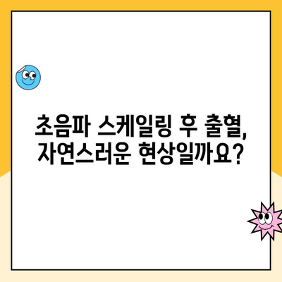 초음파 스케일링 후 출혈, 걱정 마세요! 사우역 치과의 효과적인 출혈 관리 팁 | 치과, 스케일링, 출혈, 관리, 사우역