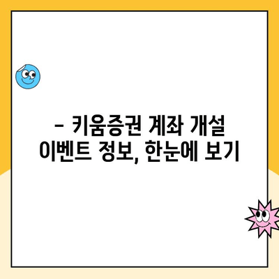 키움증권 계좌 개설 이벤트 혜택, 놓치지 말고 모두 받자! | 증권사 계좌 개설, 이벤트 정보, 최대 혜택