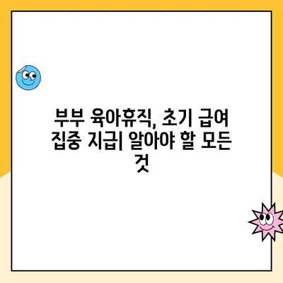 부부 육아휴직, 초기 급여 집중 지급| 알아야 할 모든 것 | 육아휴직, 급여, 지원 정책, 팁