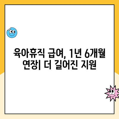 2024년 육아휴직 급여| 지원 기간 1년 6개월 연장 | 혜택 및 자세한 정보 | 육아휴직, 급여, 연장, 지원