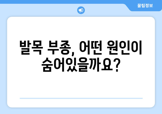 발목 부종, 왜 생길까요? 원인과 관리 방법 총정리 | 부종, 발목 통증, 붓기, 건강 관리, 운동