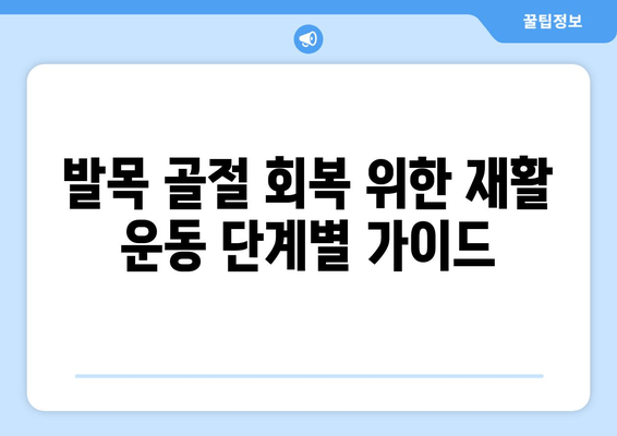 발목 골절, 집에서 안전하게 회복하는 방법 | 발목 골절 치료, 재활 운동, 일상생활 관리 가이드