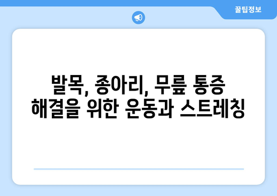 발목 통증, 종아리 뭉침, 무릎 통증| 서로 연결된 고리 | 통증 원인, 연관성, 해결책