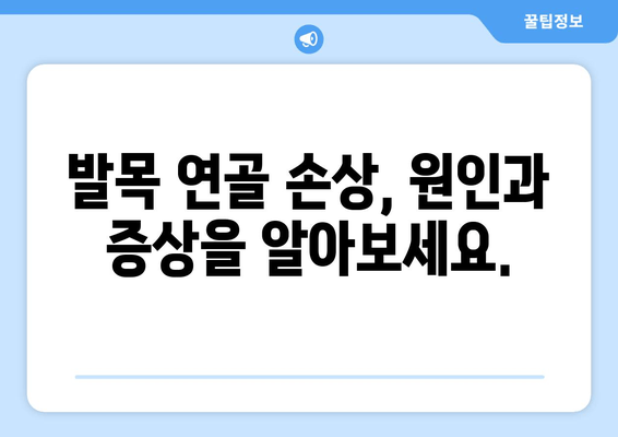 발목 연골 통증, 이렇게 대처하세요! | 발목 통증, 연골 손상, 통증 완화, 재활 운동, 치료