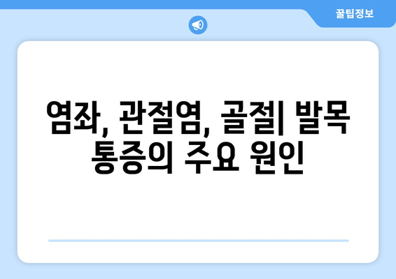 발목 부기와 통증| 염좌, 관절염, 골절 | 원인과 증상, 진단 및 치료, 예방법