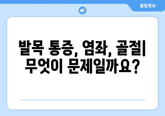 발목 통증, 염좌, 골절| 원인과 치료법 완벽 가이드 | 발목 부상, 통증 완화, 재활 팁