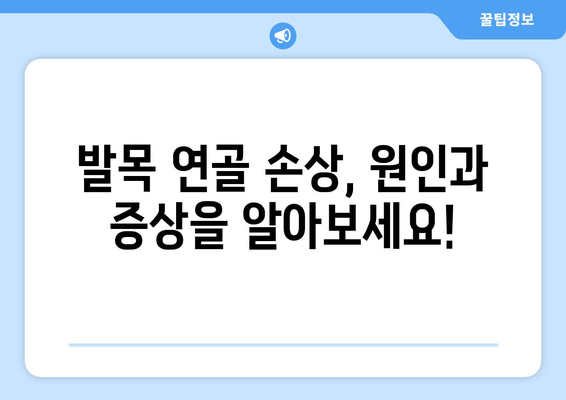 연골 약화로 인한 발목 통증, 이렇게 관리하세요! | 발목 통증, 연골 손상, 재활 운동, 치료 방법