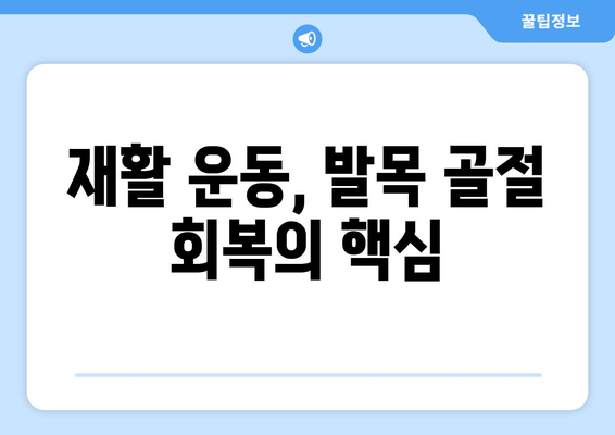 발목 골절, 물리 치료가 회복을 돕는 방법 | 재활 운동, 치료 과정, 주의 사항