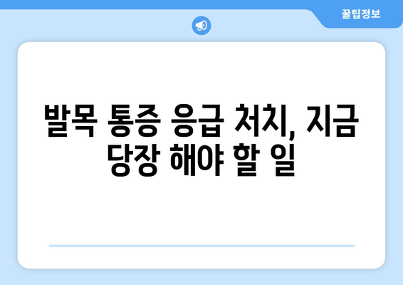 갑작스러운 발목 통증, 원인과 관리법 완벽 가이드 | 발목 통증, 응급처치, 재활 운동