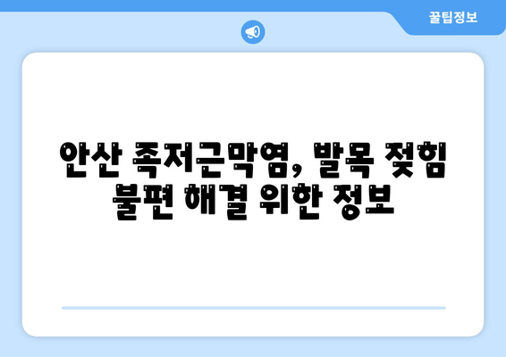 안산 족저근막염 발목 젖힘 불편, 이렇게 해결하세요! | 발목 젖힘 운동, 안산 족저근막염 치료, 족저근막염 관리 팁