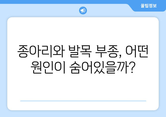 종아리와 발목 부종, 왜 생길까? 원인과 효과적인 해결 방법 | 부종, 붓기, 종아리 통증, 발목 통증, 건강 정보