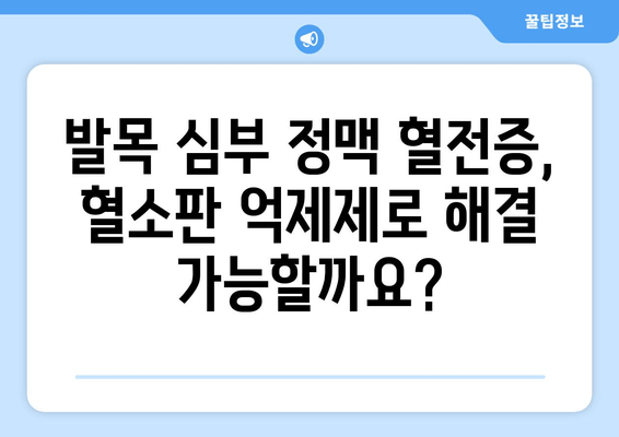 발목 심부 정맥 혈전증 치료, 혈소판 억제제 효과와 안전성은? | 혈전증, 혈소판, 약물 치료, 부작용