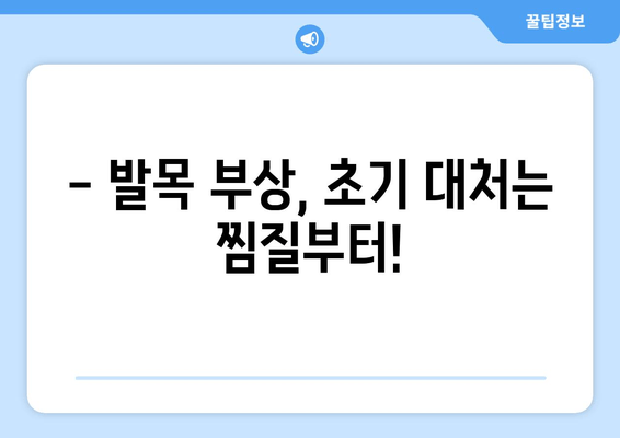 발목 부상, 붓기 & 멍 완화를 위한 찜질 & 파스 사용 가이드 | 발목 통증, 붓기, 멍, 찜질, 파스, 효과적인 사용법