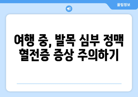 발목 심부 정맥 혈전증 병력이 있는 분들을 위한 안전하고 편안한 여행 가이드 | 여행 준비, 주의 사항, 팁, 정보