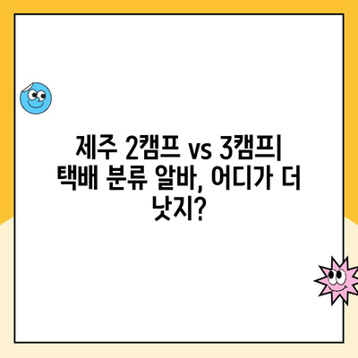 제주 2캠프 vs 3캠프 소화물 분류 알바 후기| 어디가 더 나을까? | 제주 알바, 택배, 비교 후기