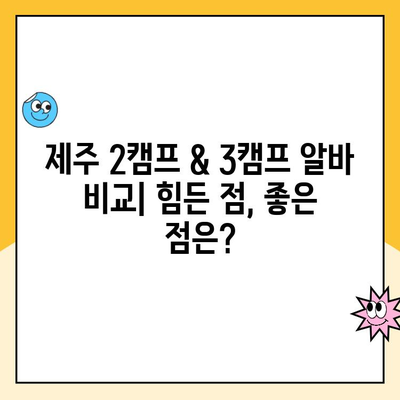 제주 2캠프 vs 3캠프 소화물 분류 알바 후기| 어디가 더 나을까? | 제주 알바, 택배, 비교 후기